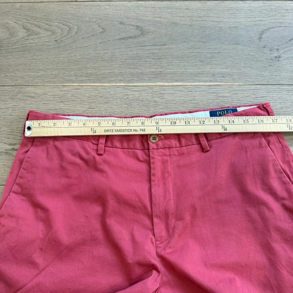 Polo Ralph Lauren Mens Stretch Classic Fit Chino Shorts Red Size 34 Cotton Blend